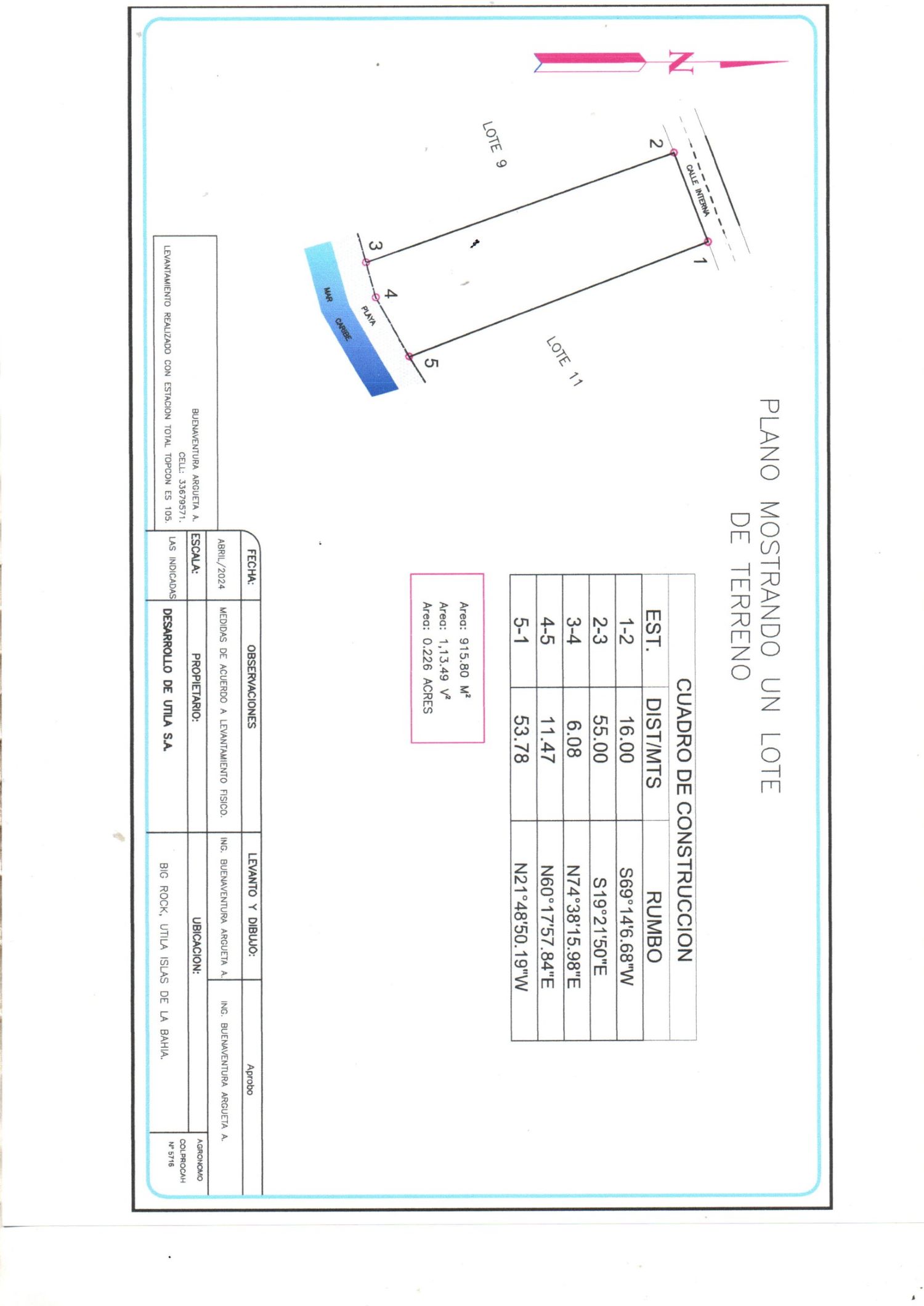 Listing ID: URE0700, Big Rock Utila, Bay Islands, HN - Big Rock Oceanfront Lot No.10, Photo #