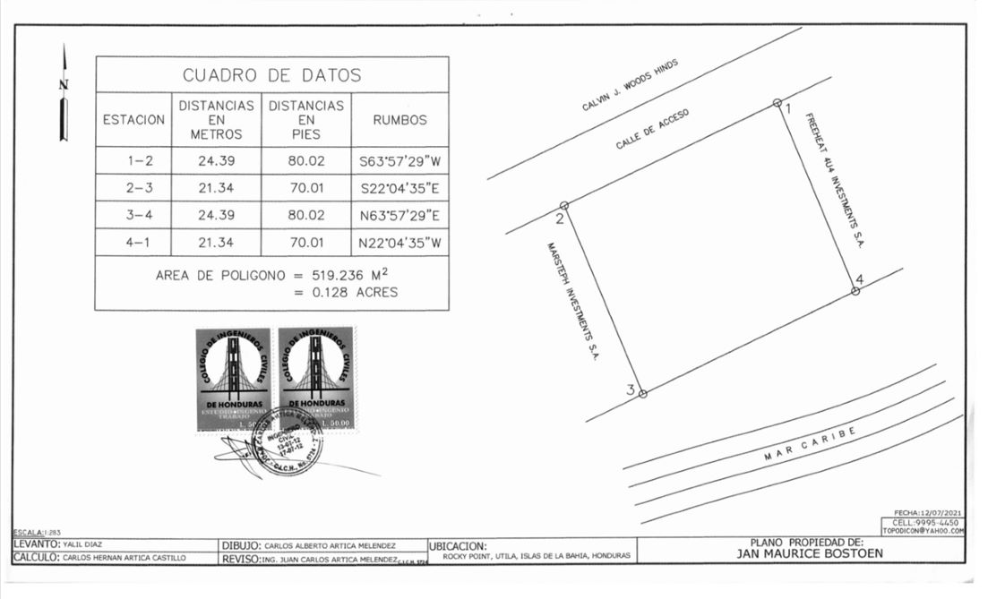 Listing ID: URE0703, Dolphin Run Utila, Bay Islands, HN - Dolphin Run Oceanfront Lot, Photo #